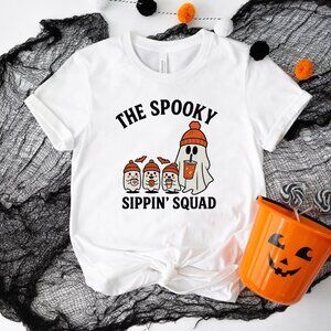 “The Spooky Sippin’ Squad Halloween T-Shirt | Bella+Canvas Tee”